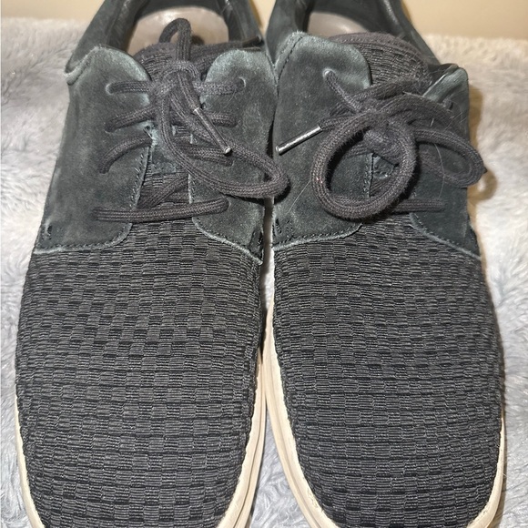 UGG Hepner Mens 11 Woven Black Oxford Leather Comfort Insole Boat Shoes Sneaker - Picture 4 of 6